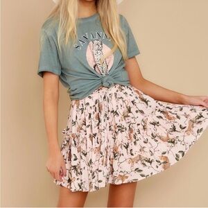 🌸MINK PINK🌸 Cheetah / Floral Skirt sz XS